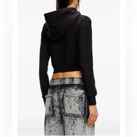 Diesel women sweatshirt hoodie black with oval logo size medium is brand new - Picture 2 of 6